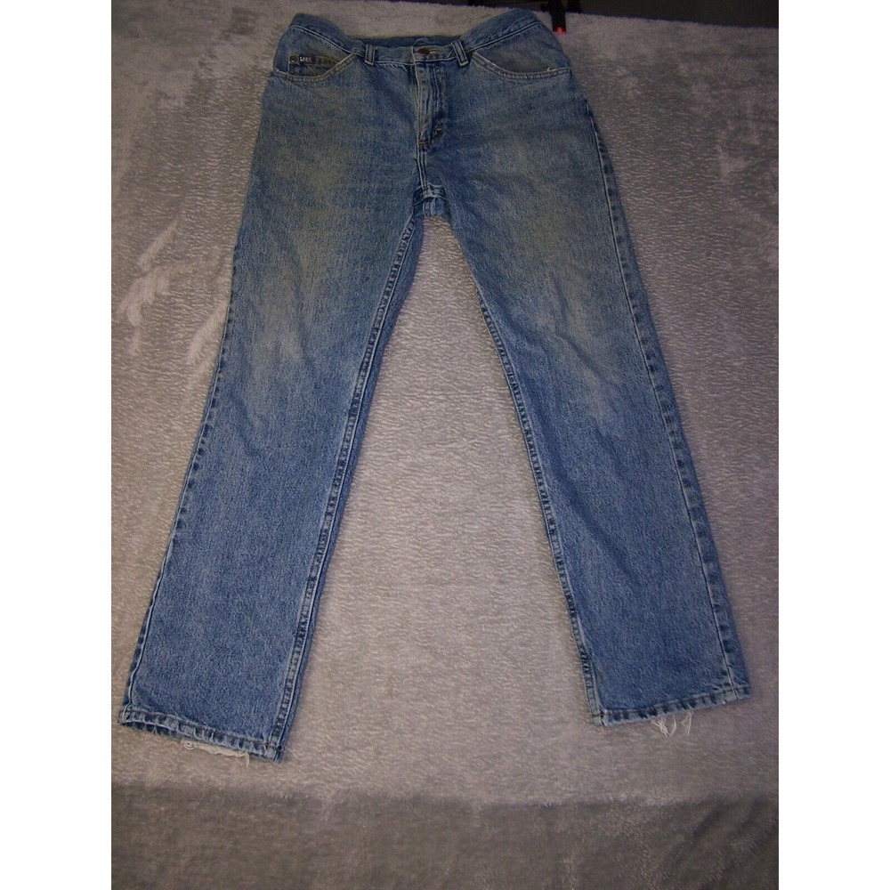 Lee Jeans Men's 32X30.5 (Tag 33X32) Straight Leg Casual Work Regular Fit Blue